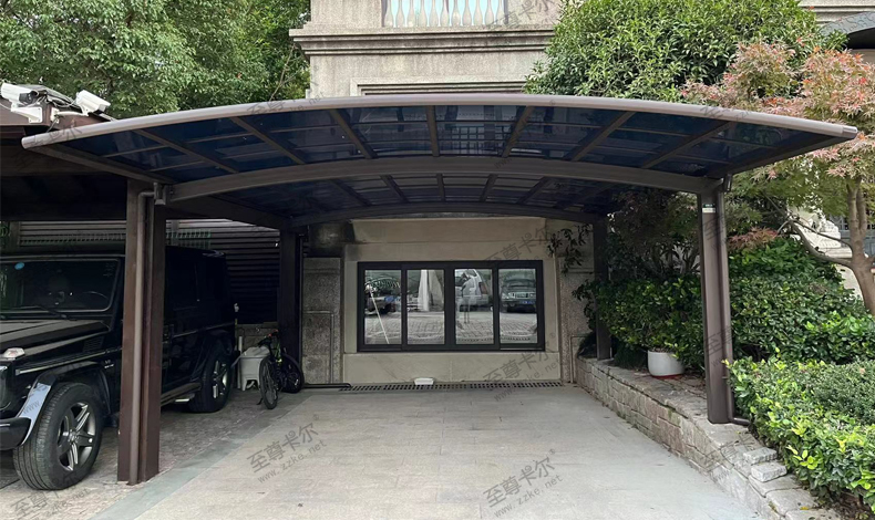 做車棚的廠家？別墅室外停車棚效果圖？